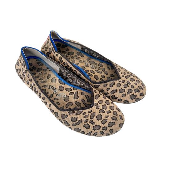 Rothys Leopard Print Round Toe Flats Sz 7 - Picture 1 of 6